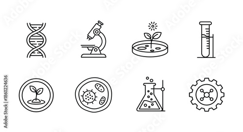 Scientific icons representing various fields