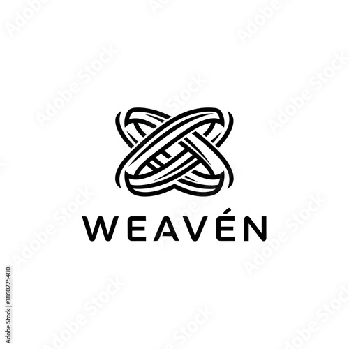 Abstract interwoven rings logo with brand name Weaven.
