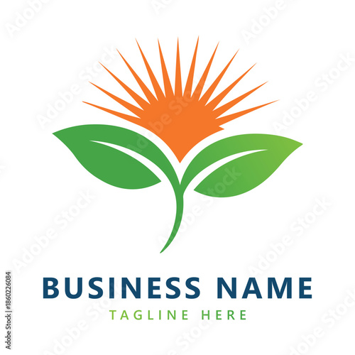 Vector logo design of application leaf ecology