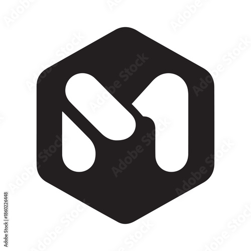 M letter logo template Design