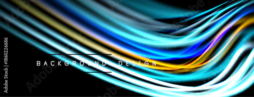 Abstract fluid shapes, vibrant colors, dynamic flow. Smooth curves create modern background design, sleek presentation.