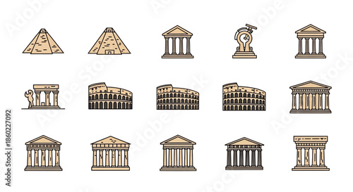 Ancient Greek Architectural Elements and Structures.
