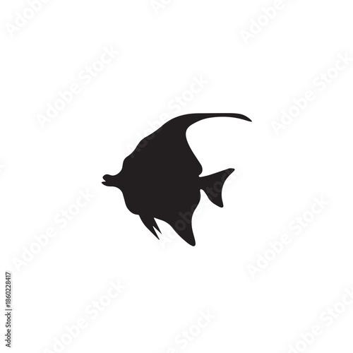 WebMoorish Idol Fish Silhouette Vector Illustration Isolated Marine Life Design