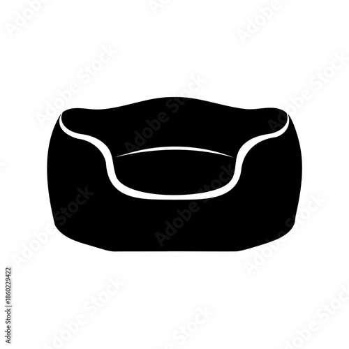 Simple black vector illustration of a rounded armchair or beanbag chair