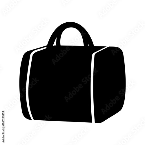 Stylized Black Duffel Bag with Handles for Travel and Sport Gear