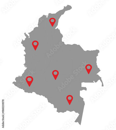 grey colombia map. vector illustartion