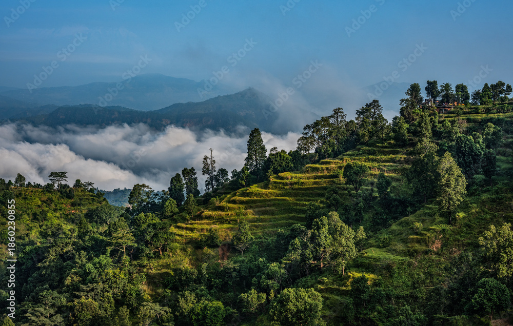 Obraz premium Beautiful mountain landscape of Nepal 