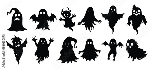 ghost or spirit for halloween flat design