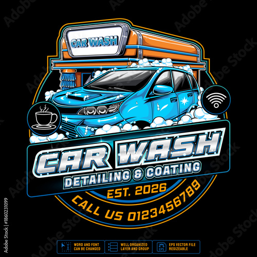 Logo or label for car wash business