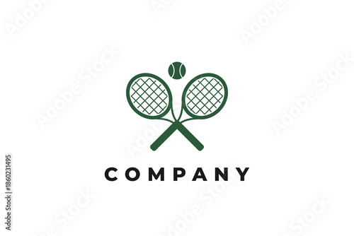 crossed tennis ball padel with ball logo