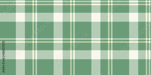Customized vector pattern tartan, feminine fabric seamless texture. Choose background plaid textile check in green and white colors.