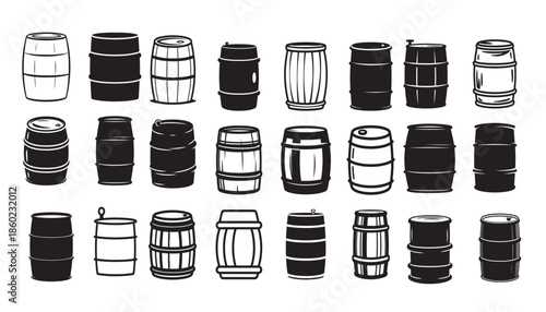 barrel silhouette white background