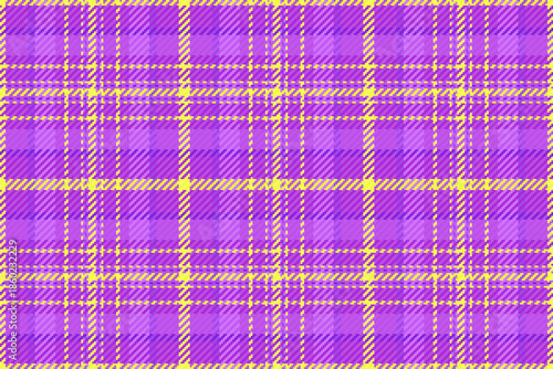Volume check pattern background, magazine texture plaid vector. Improvement tartan seamless fabric textile in purple and lime colors.