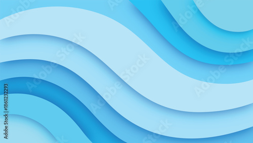 Abstract blue wavy layers create a calming and modern background texture