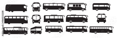bus silhouette white background