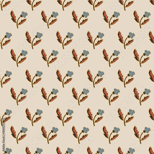 Retro Mini Bouquet Cream Blue