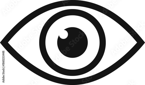 Human eye icon, human eye, human eye isolated on white background. Vector, designer illustration, web banner, vector image.