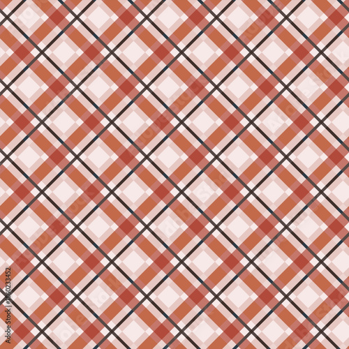 Diagonal Heritage Plaid Rust Cream