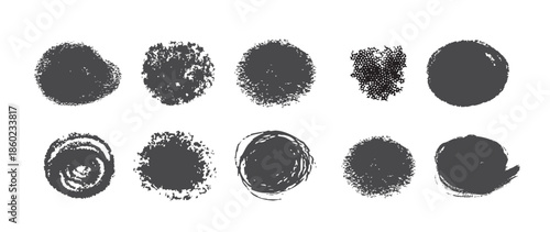  scribble textured brush stroke ink or paint round splatter