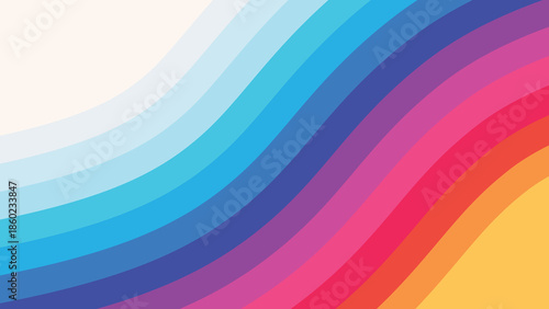 A vibrant and colorful abstract background with flowing curved lines