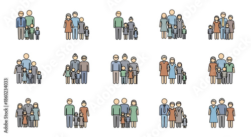 Diverse Groups of People Standing Together.