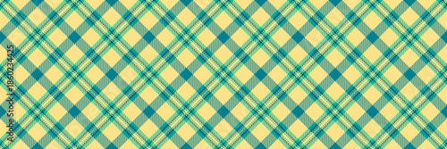 Marriage check background seamless, give plaid vector tartan. Couch texture pattern fabric textile in yellow and cyan colors.