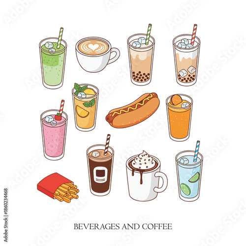 Beverages and Coffee Vector Set