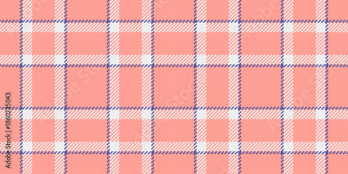 Everyday tartan plaid fabric, perfect texture textile check. Stationary vector background seamless pattern in red and white colors.