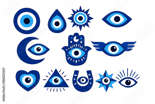 Collection of Blue Evil Eye Symbols