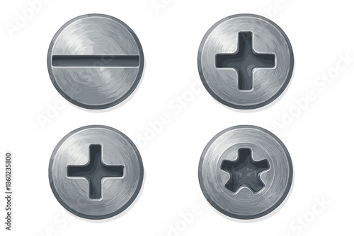 Free Download Four brushed metal screws on a dark background - GFXLoad