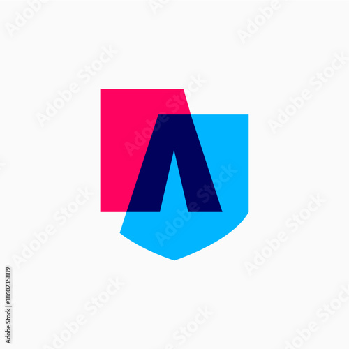 Free Download a letter shield protection security logo vector icon illustration - GFXLoad