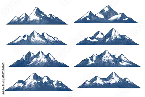 Snow-capped mountains landscape panorama