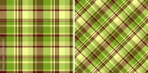 Check textile pattern of fabric tartan background with a seamless vector plaid texture. Set in vintage colors for striped shirt outfit ideas.