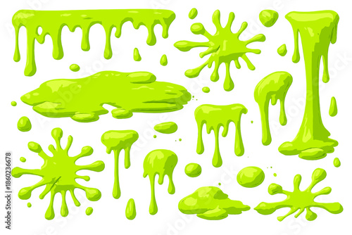 Green Slime Splatter and Drips