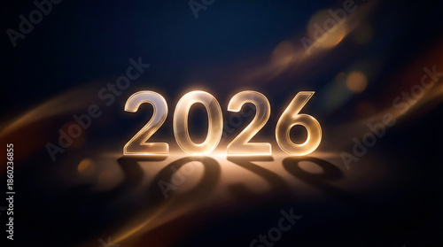 Minimal Luxury 2026 New Year Background With Elegant Golden Glow