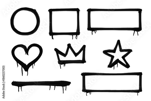 Graffiti Style Shapes and Frames on a Textured Background