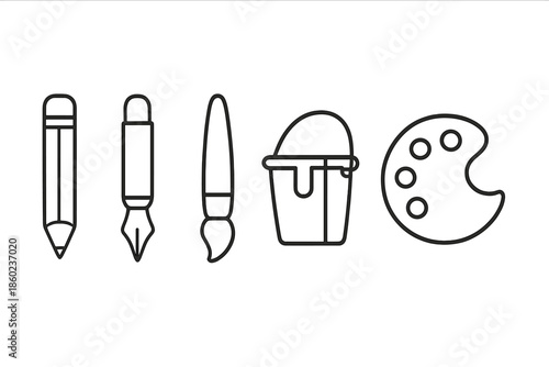 Artistic Tools Line Icons