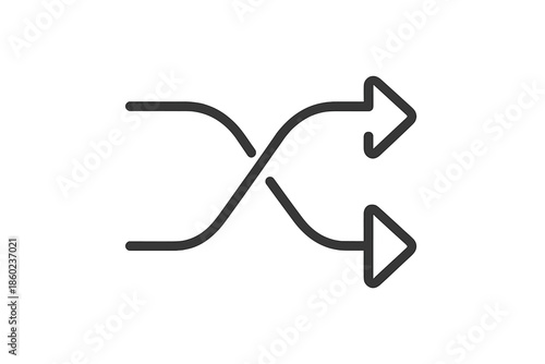 Shuffle Icon with Arrows and Intersecting Lines