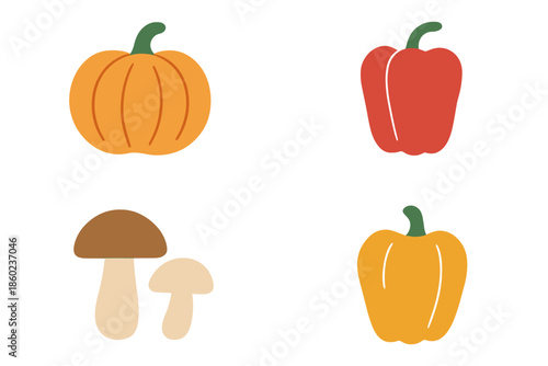 Autumn harvest of fruits and vegetables