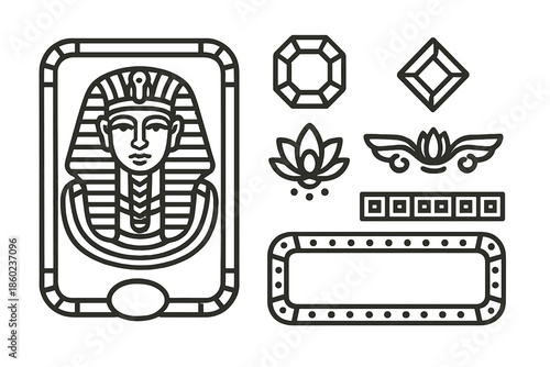 Ancient Egyptian Pharaoh Icon Set