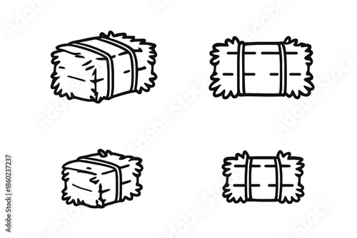 Hay Bales Icon Set