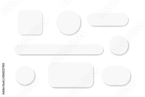 Collection of illuminated white UI elements on gray background