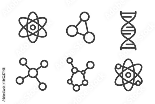 Science Icons on Dark Background