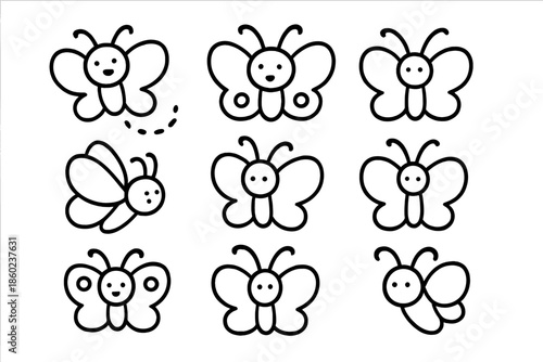 Cute cartoon butterflies