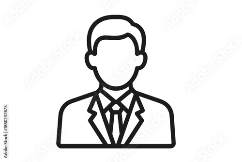 Business Person Icon with Suit and Tie