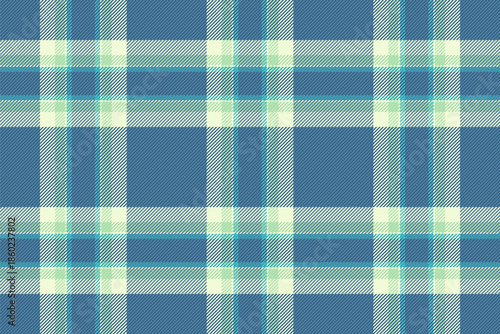 Weave background textile tartan, flannel check fabric plaid. Luxurious pattern seamless texture vector in cyan and light colors.