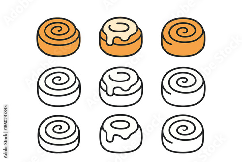 Collection of Cinnamon Roll Icons