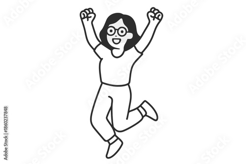 Person celebrating with arms raised