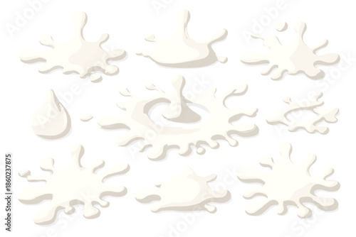 Abstract milk splashes and droplets
