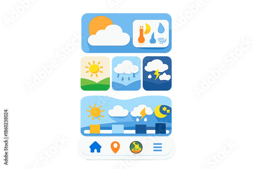 Abstract Weather Icons with 3D Effect